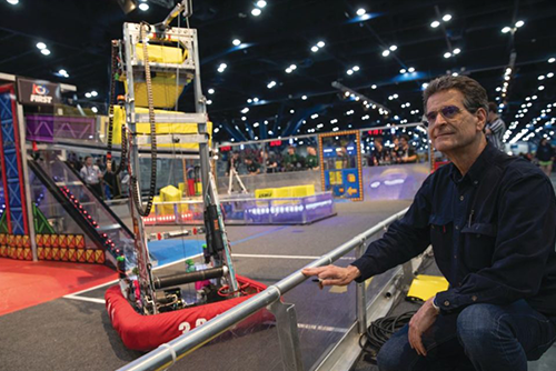 Dean Kamen speaking at podium
